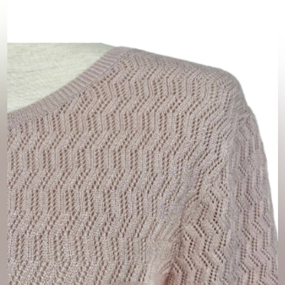 NWT JULIA JORDAN Blush Pink Short Sleeve Scoop Neck Crochet Detail Dress (14) - Picture 10 of 11